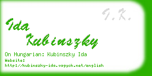 ida kubinszky business card